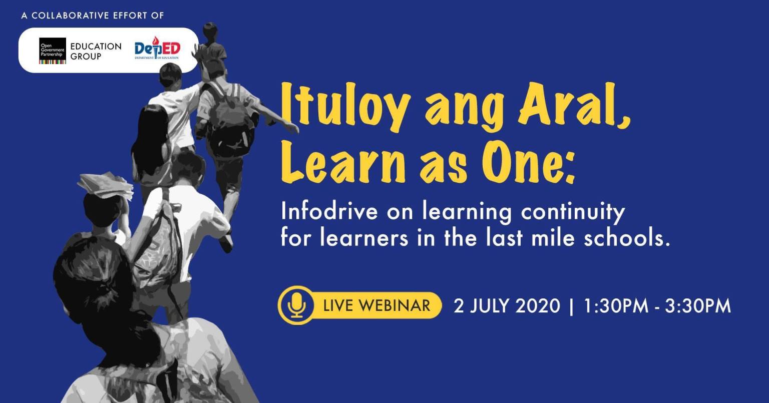 Read more about the article Ituloy ang Aral, Learn as One: Infodrive on learning continuity for learners in the last mile schools.